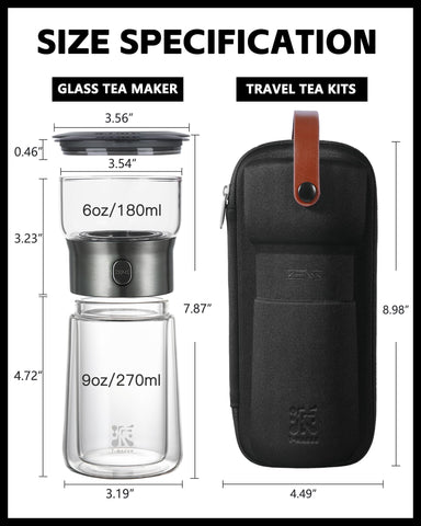 ZENS tea maker with EVA carrying case for protected travel and storage