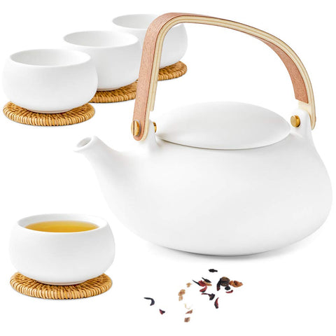 ZENS teapot front view showing matte finish and contemporary shape for calm aesthetics