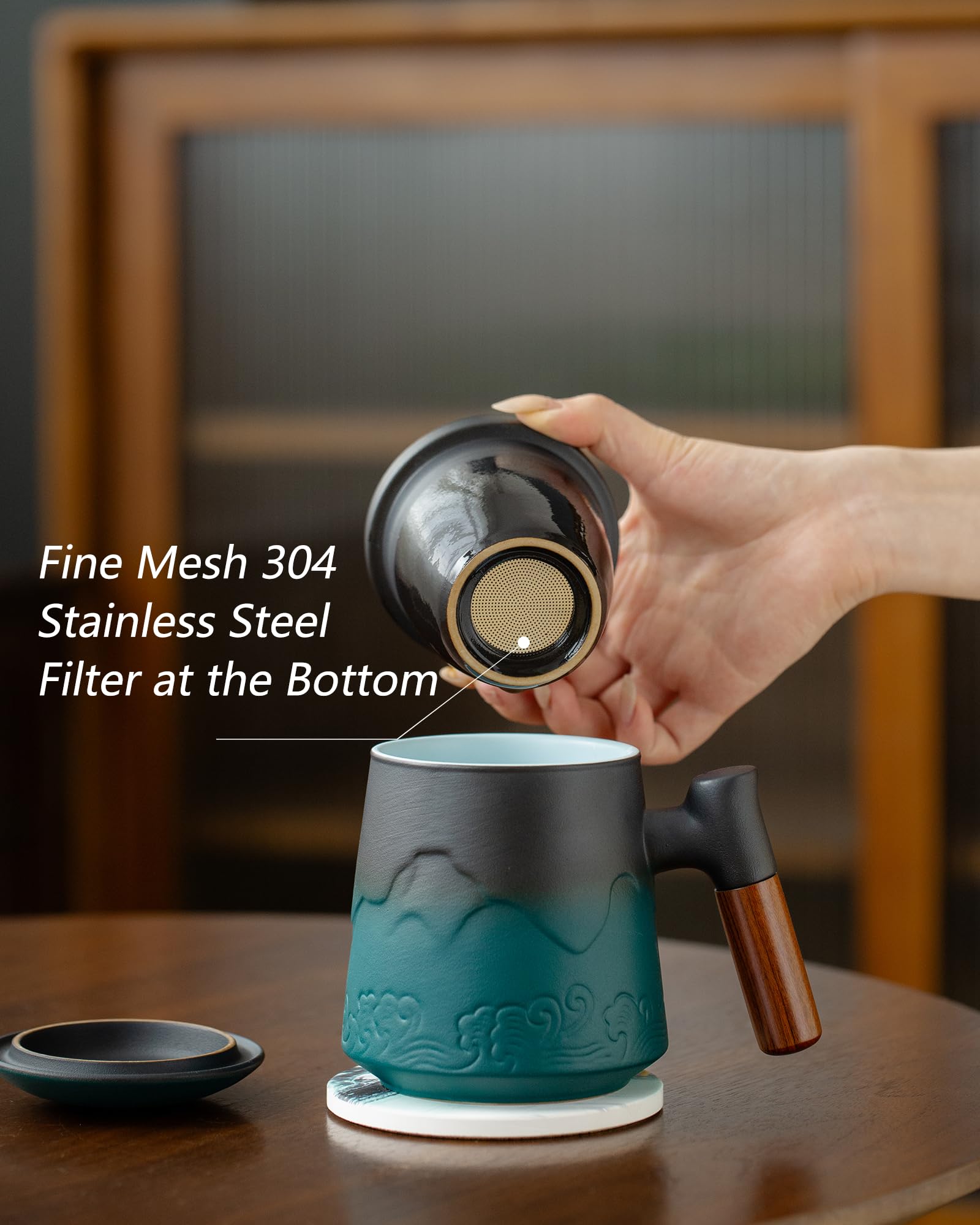 ZENS wooden handle detail offering ergonomic grip and heat insulation benefit