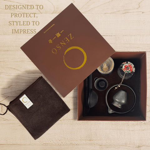 Zenso cup with prepared matcha served in a calm lifestyle scene