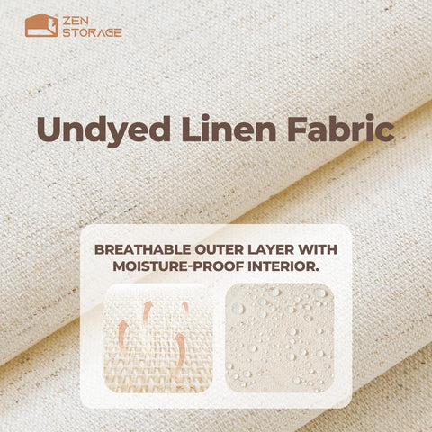 ZenStorage cotton-linen fabric close-up highlighting texture and breathability