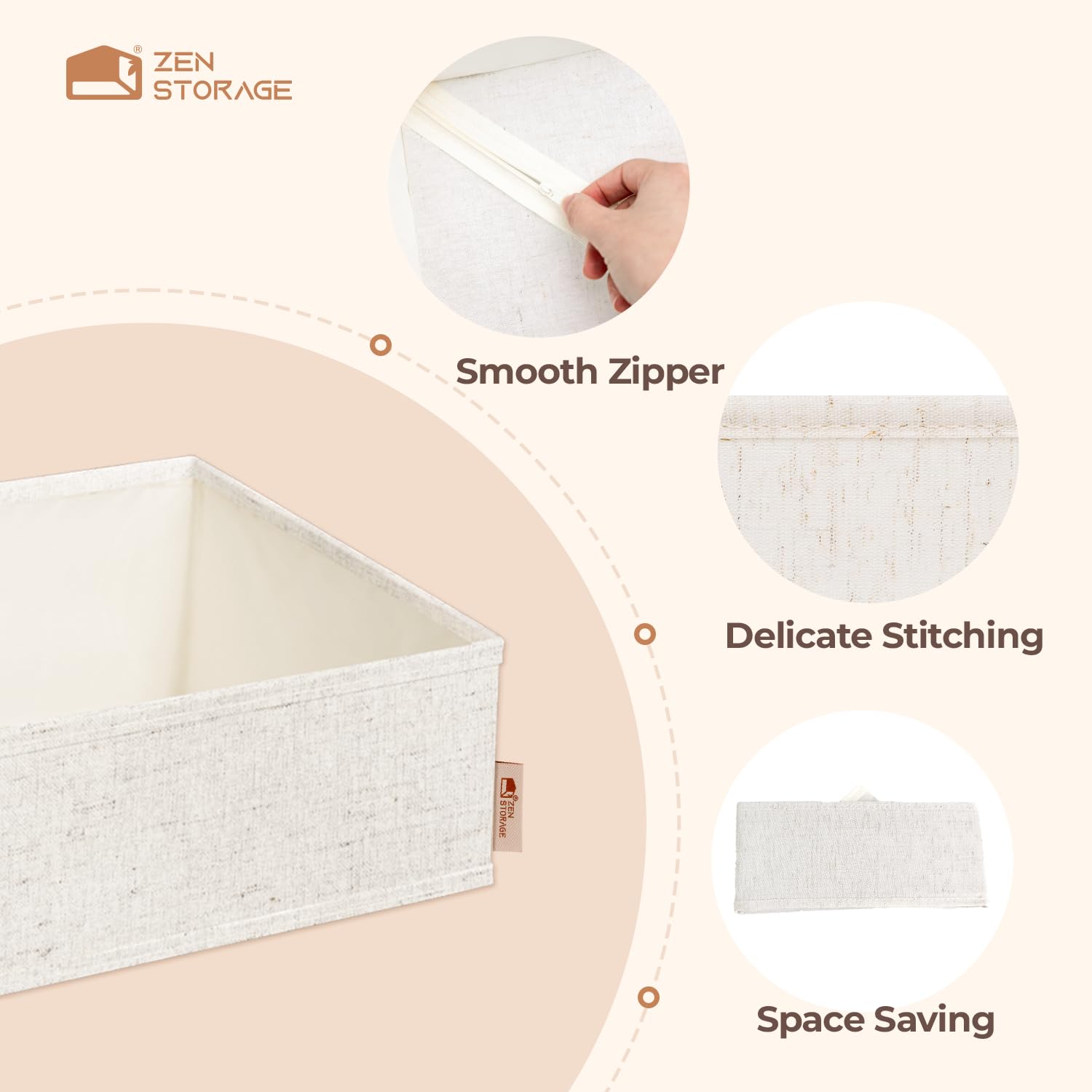 ZenStorage large bin holding baby blankets keeping linens neat