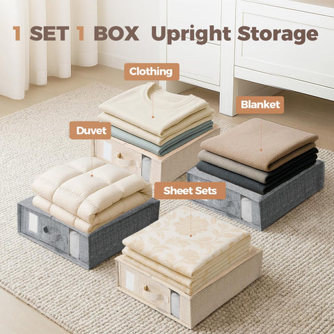 ZenStorage beside a folded king sheet to show accurate size and fit