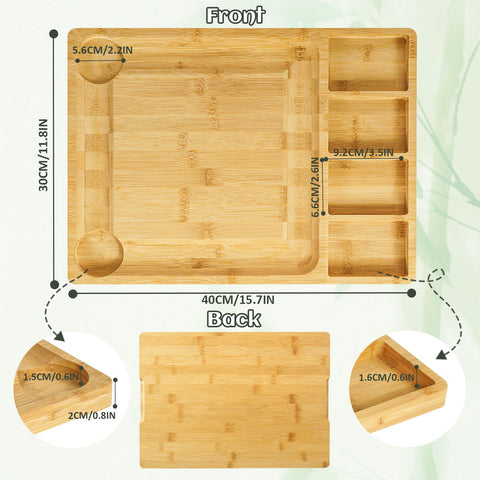 Zenxylo board next to fruit showing scale and ample serving dimensions