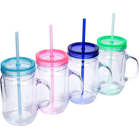 Zephyr Canyon front view of four clear mason jar tumblers showing set benefit