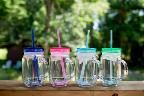 Zephyr Canyon tumbler in use poolside demonstrating spill-resistant convenience