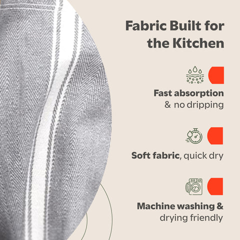 Zeppoli towel wiping kitchen counter demonstrating fast spill cleanup benefit