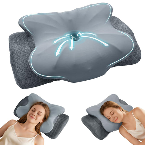 ZeroZillo front view of contoured cervical pillow showing ergonomic shape and better alignment