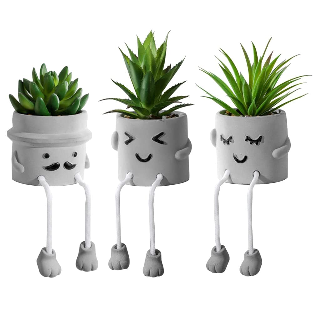 Zerzsy three-succulent set front view shows lifelike greenery and style