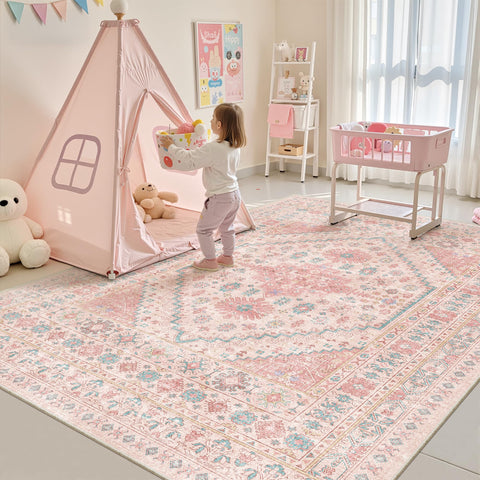 zesthome rug styled in bedroom showing cozy decor benefit