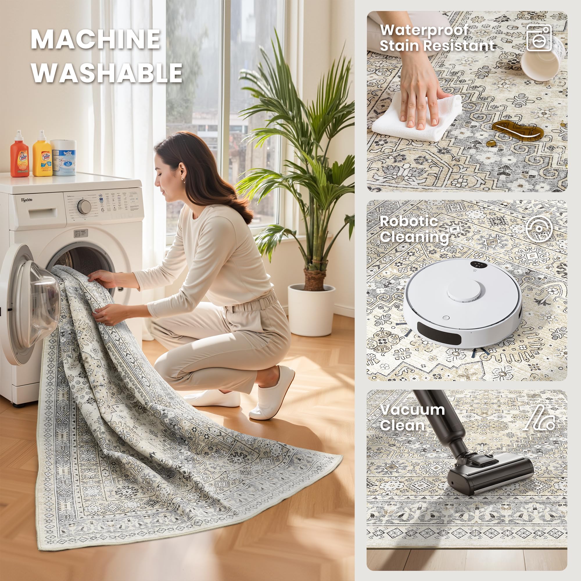 zesthome 8x10 rug beside a sofa showing true size and scale for room planning benefit