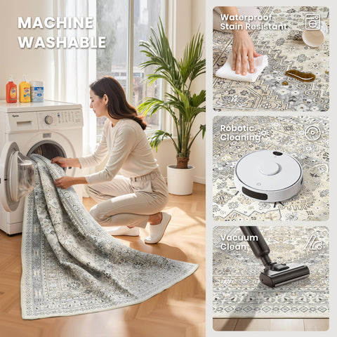 zesthome 8x10 rug beside a sofa showing true size and scale for room planning benefit