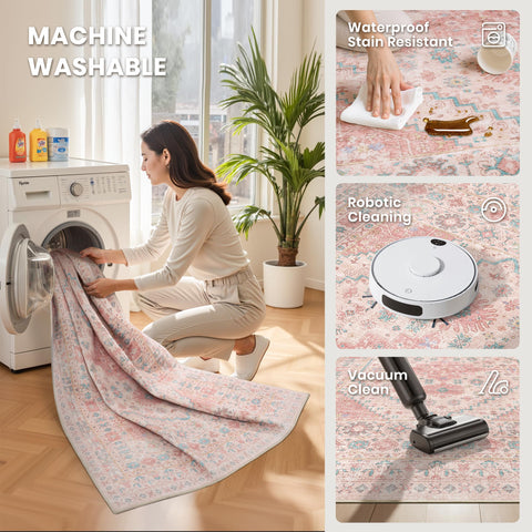 zesthome rug beside furniture showing 5x7 scale and fit benefit