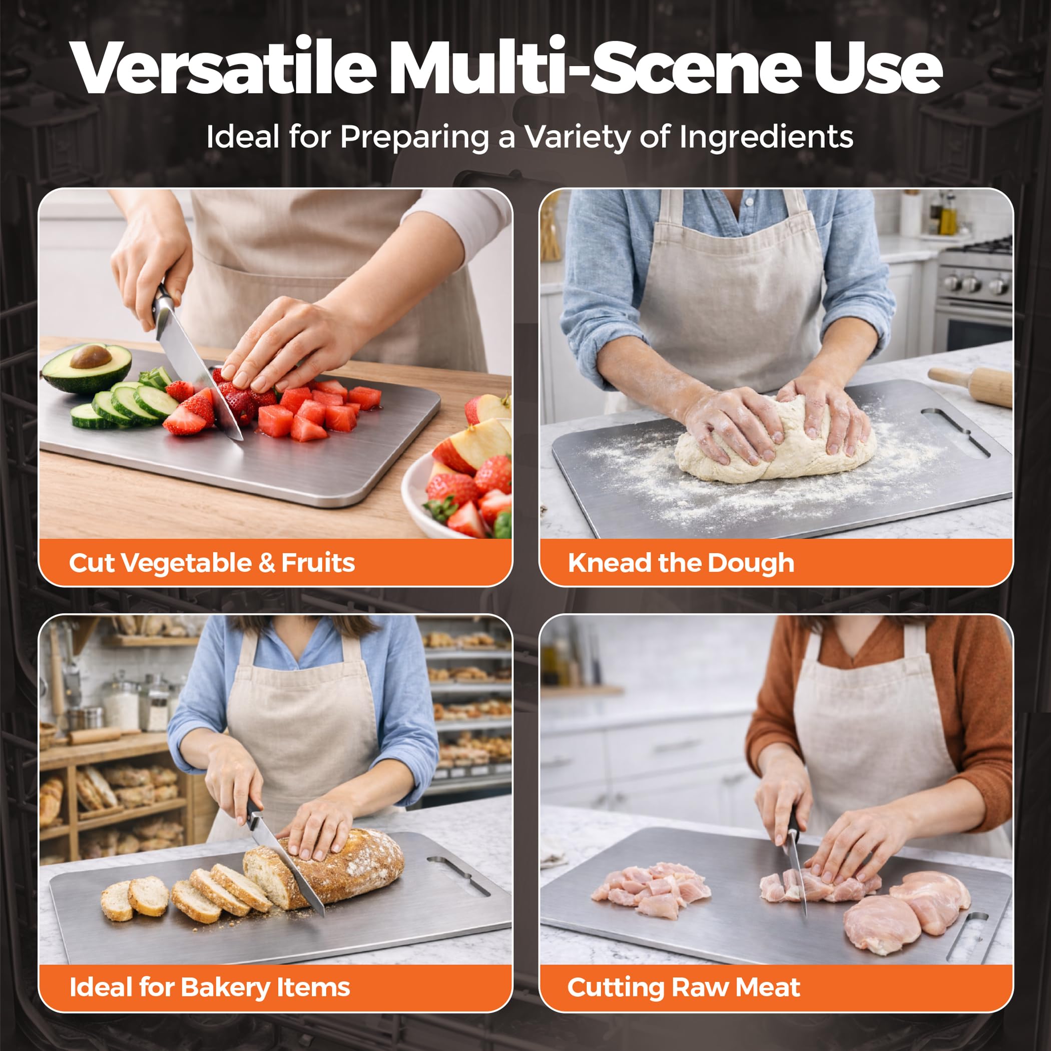 ZESTYWARE board in use chopping vegetables for safe, clean food prep