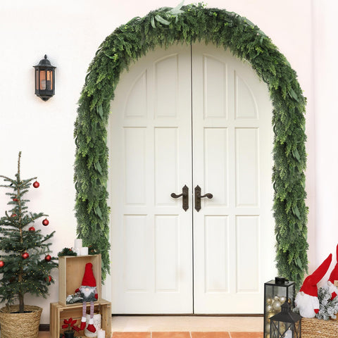 Zesua cedar garland styled with lights illustrating easy festive decoration