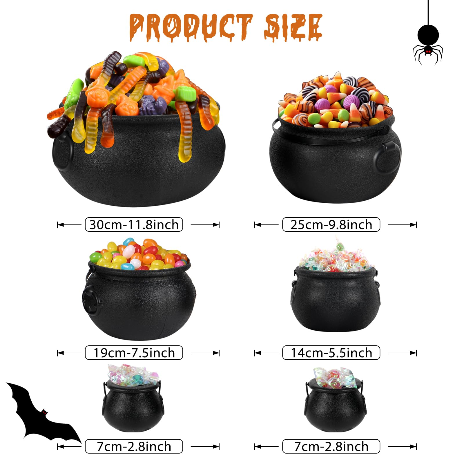 Zesua large cauldron filled with candy for an easy Halloween treat station