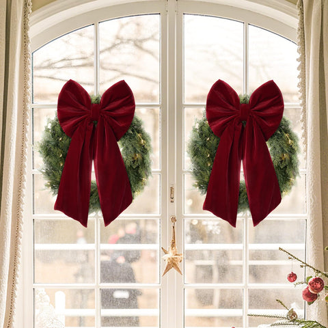 Zesua bows styled on staircase creating elegant holiday ambiance