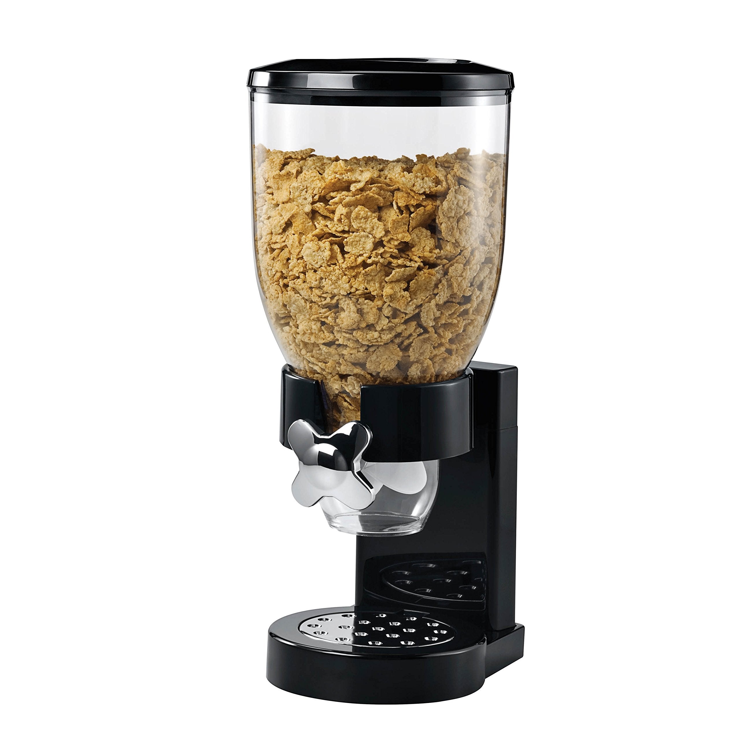 ZevrO Honey-Can-Do front view of black chrome dispenser showing neat pantry storage