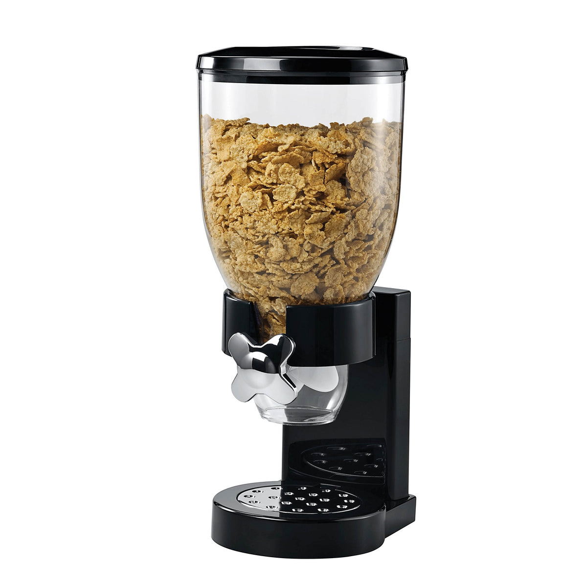 ZevrO Honey-Can-Do front view of black chrome dispenser showing neat pantry storage