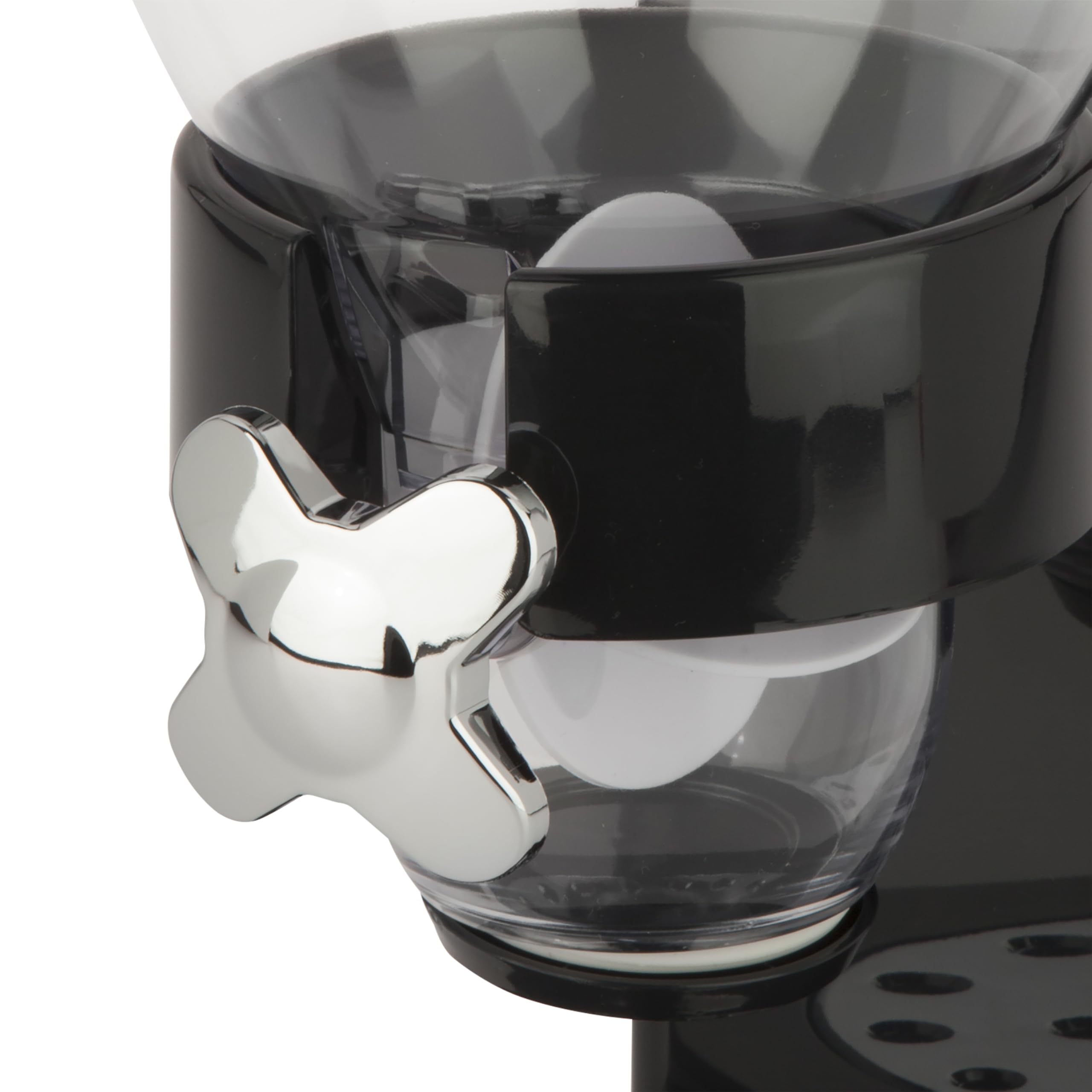 ZevrO Honey-Can-Do side view with size comparison showing compact countertop footprint