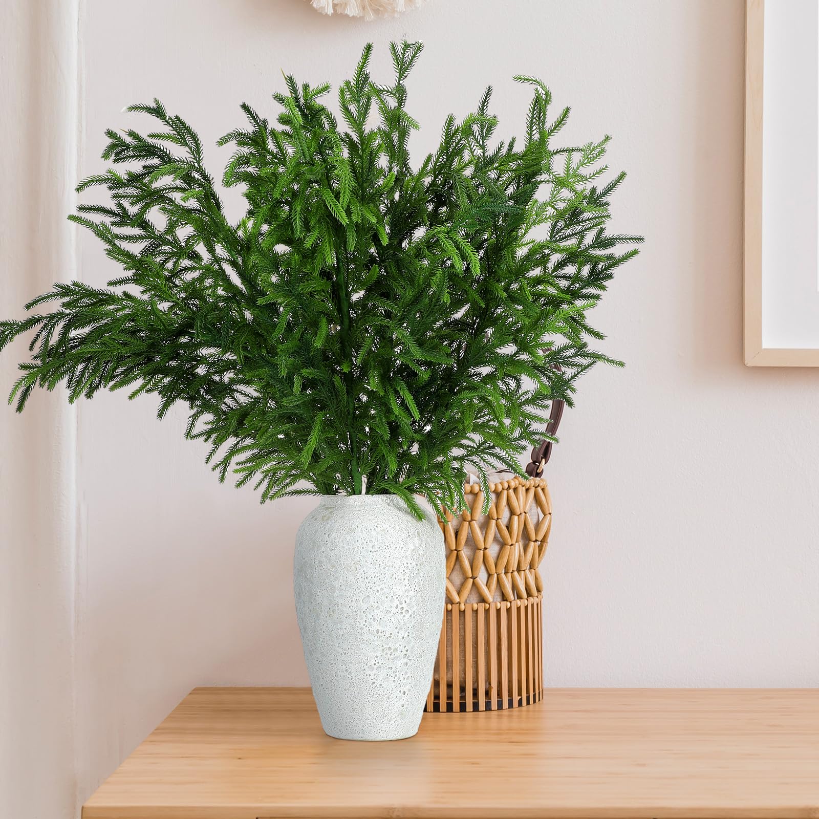Zeyune full 36-inch simulated Norfolk pine stem demonstrating length and form