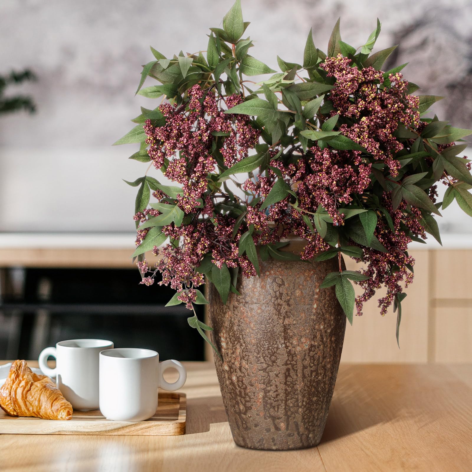 Zeyune styled as a fall table centerpiece demonstrating cohesive seasonal decor appeal