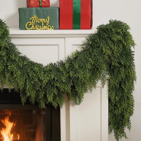 ZGMAIJIA garland draped on mantel for festive styling and easy installation