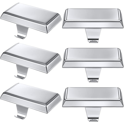 Zhengmy front view of six silver stocking hangers showing classic finish and neat organization