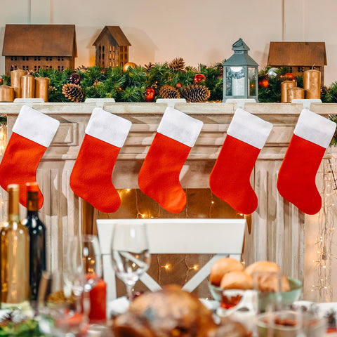 Zhengmy stocking holders in use on mantel holding stockings for easy display