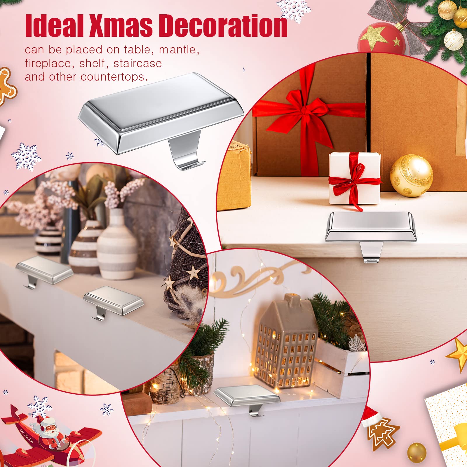 Zhengmy lifestyle mantel display with stockings to show festive home presentation
