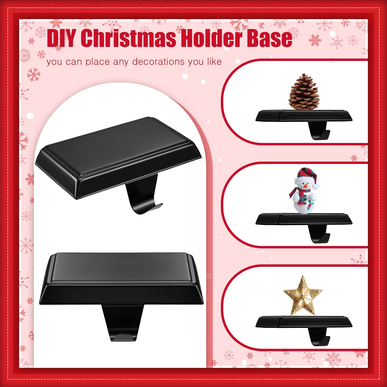 Zhengmy hangers holding stockings on a mantel giving an organized festive display