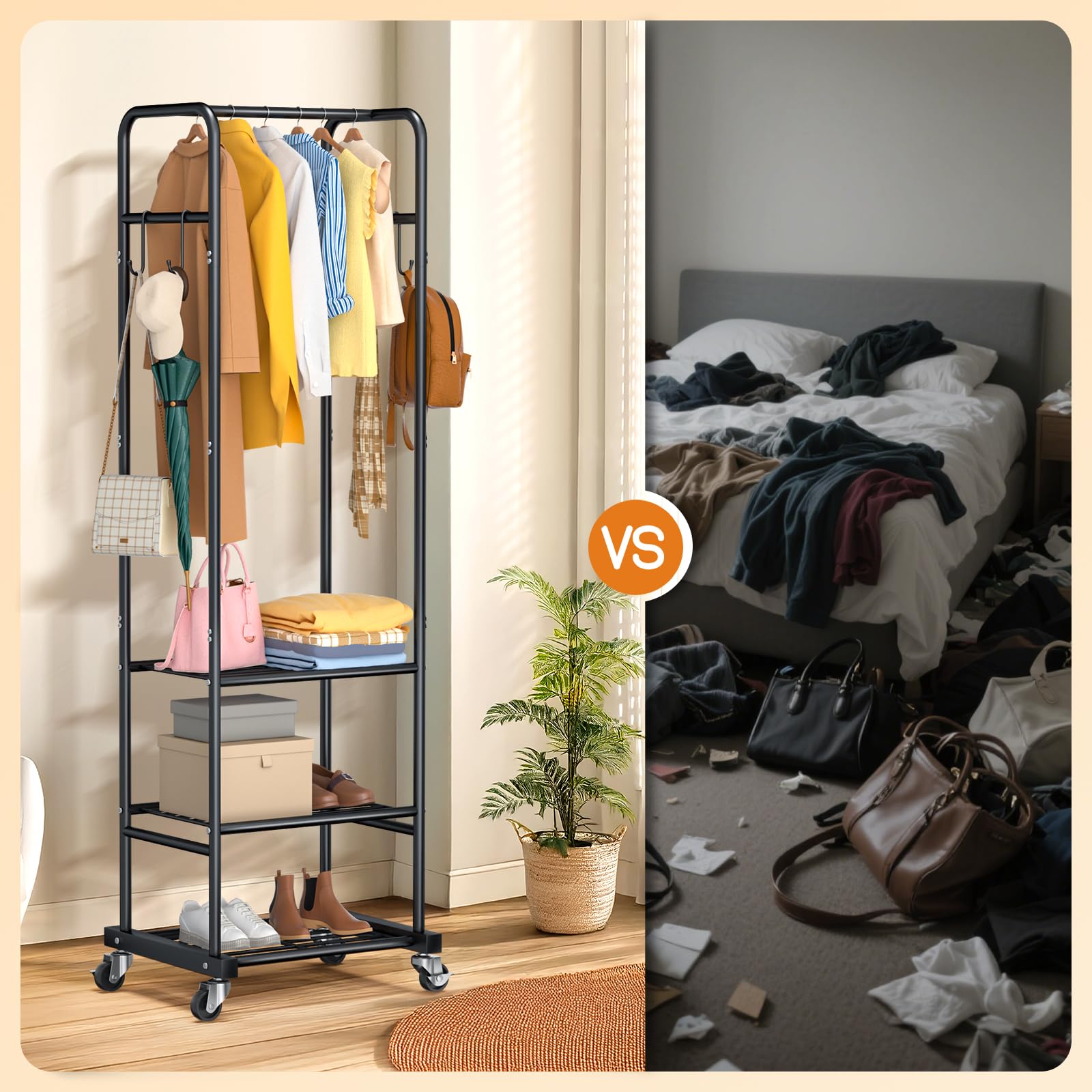 ZHKINGGS assembled in bedroom illustrating space-saving use