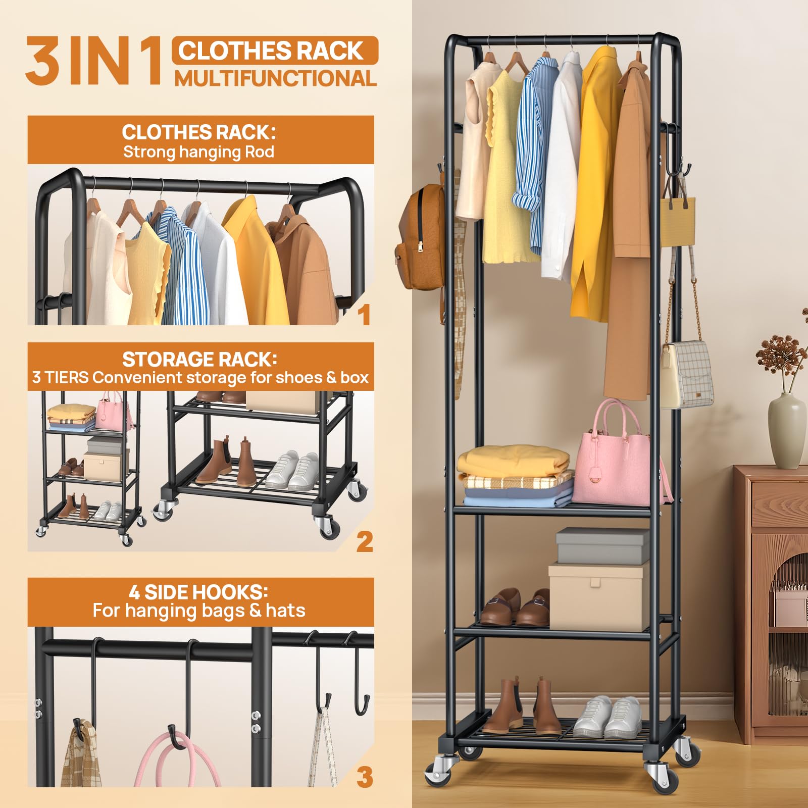 ZHKINGGS bottom shelf with shoes demonstrating added storage