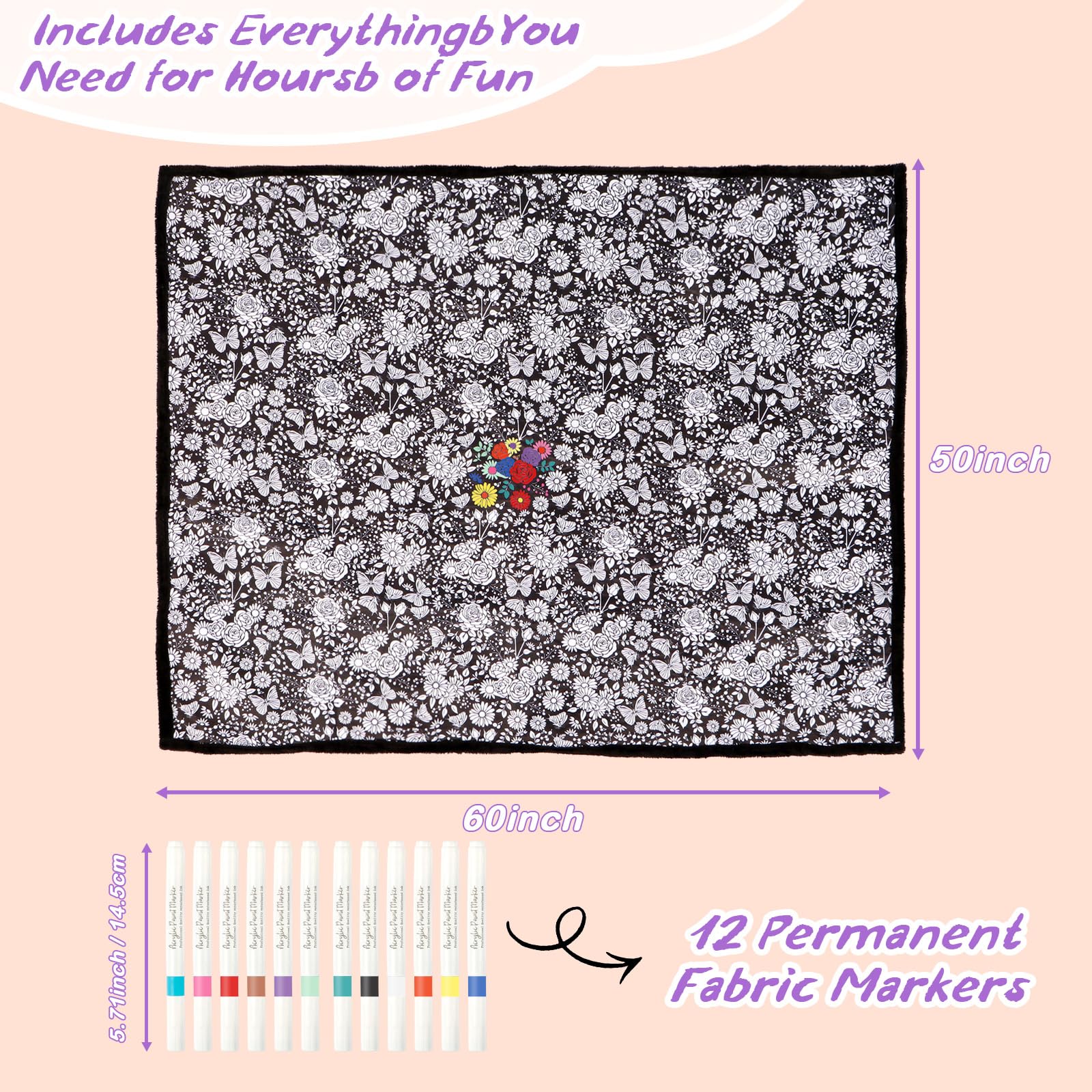ZHOYIMIMI finished colored blanket displayed as a personalized home accent