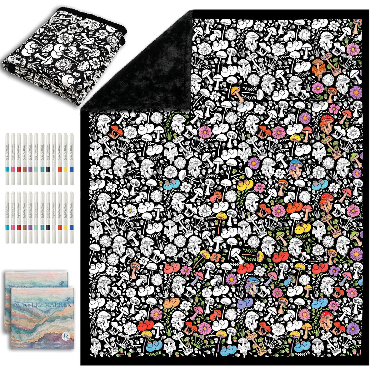 ZHOYIMIMI front packaging showing included 24 markers and blanket benefits