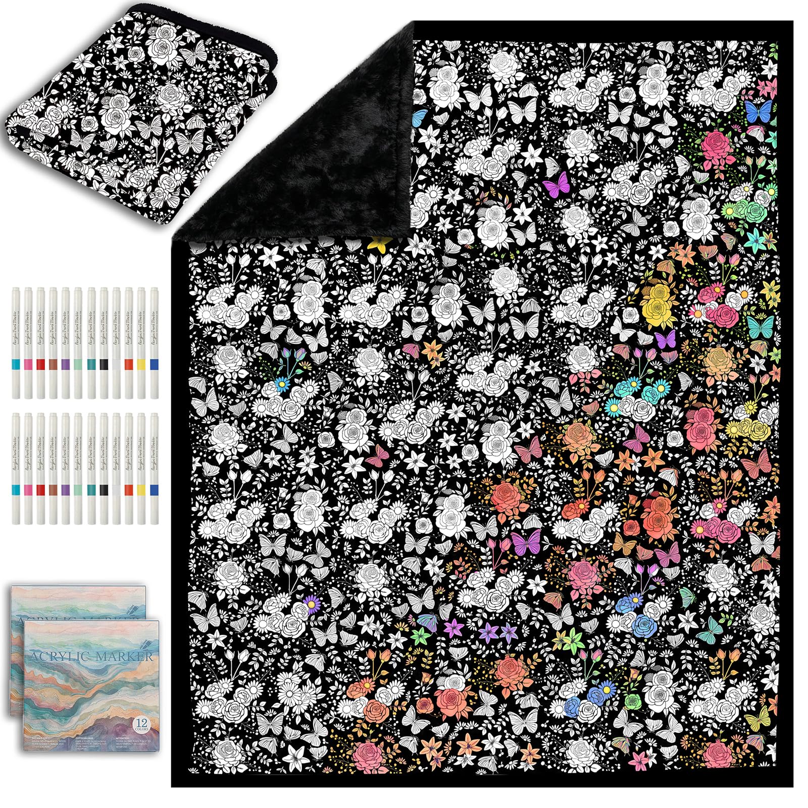 ZHOYIMIMI front packaging showing blanket and marker set — clear contents benefit