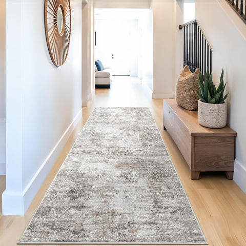 ZHXXUJ front view runner showing full length and modern neutral pattern for style