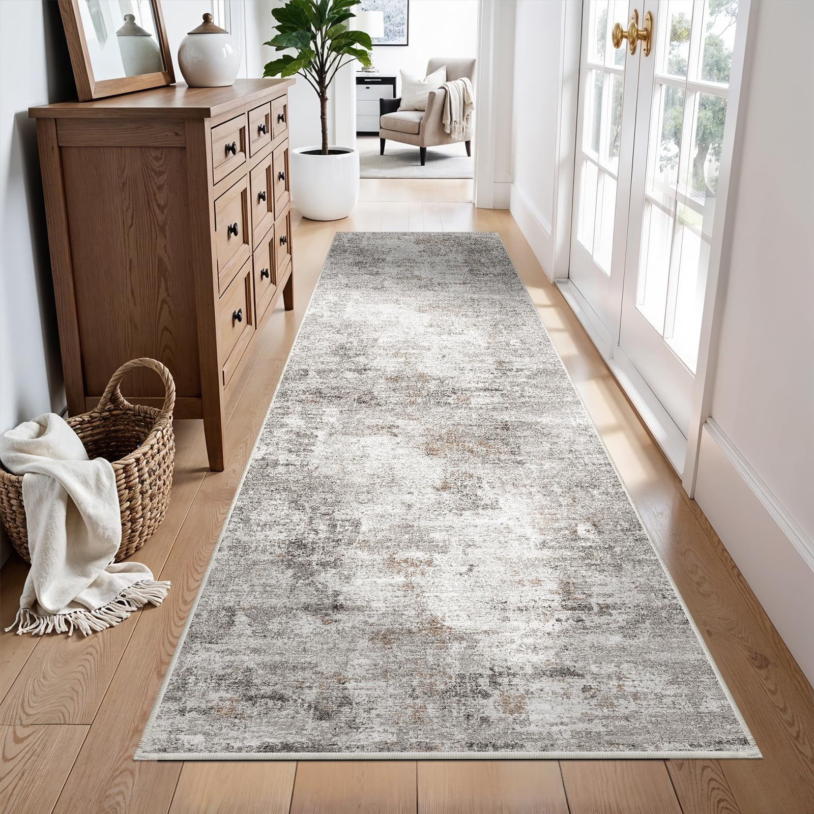 ZHXXUJ runner in kitchen in use showing easy-care surface and spill protection