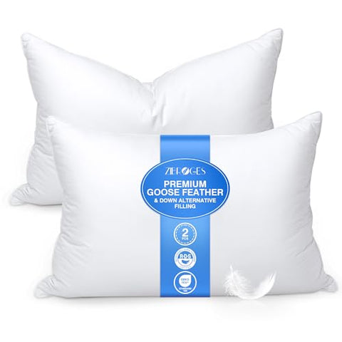 zibroges front packaging showing queen pillow set for premium comfort
