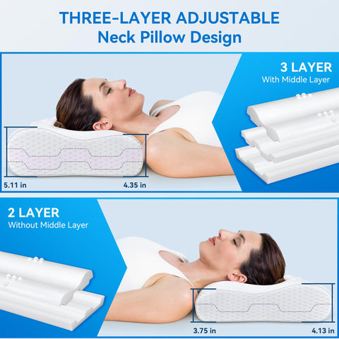 zibroges side profile showing ergonomic contour, neck support alignment benefit