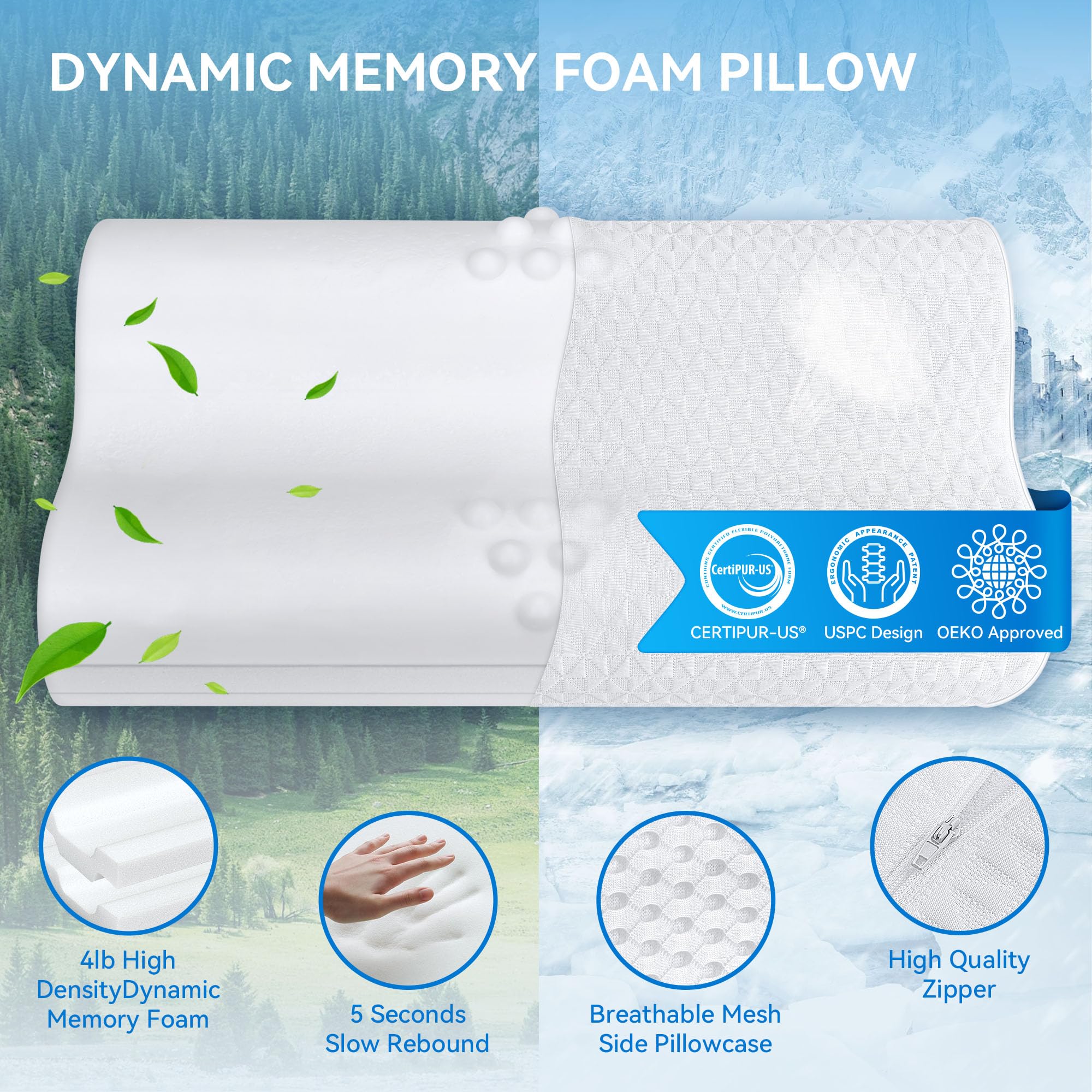 zibroges zippered cool-silk cover displayed to show breathability and washable convenience