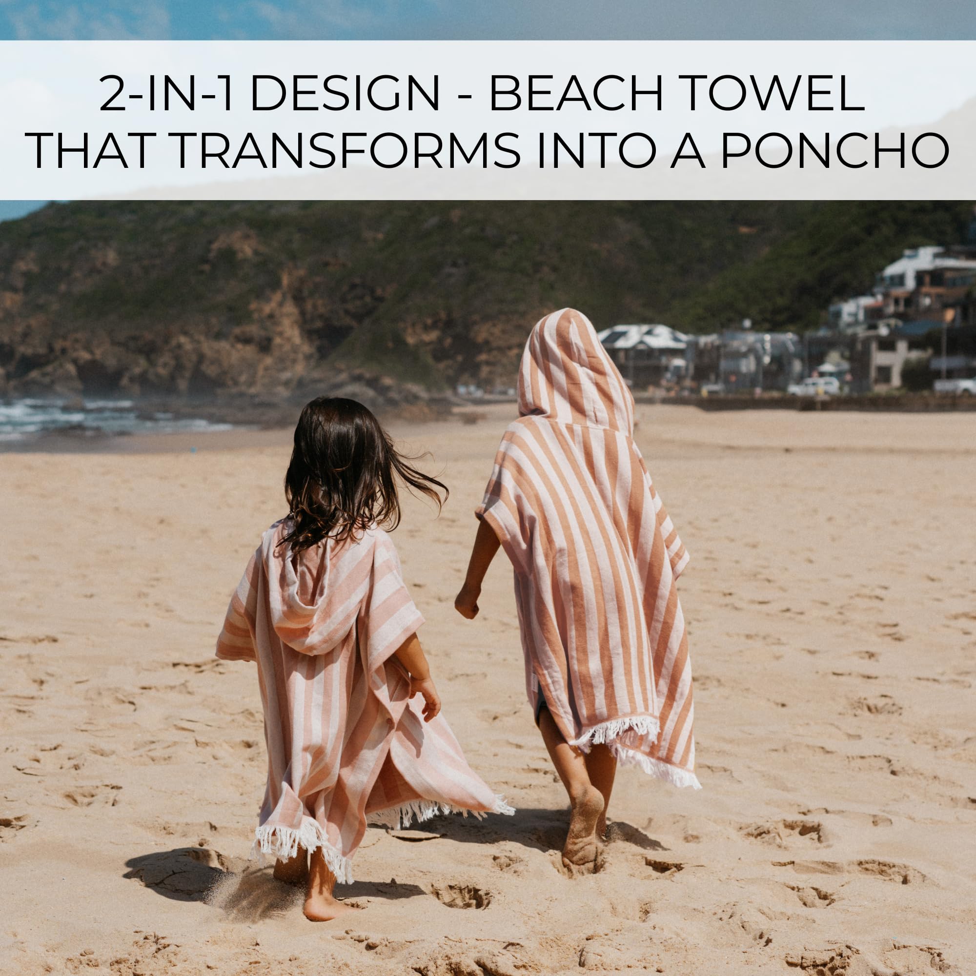 ZICOTO child wearing on beach demonstrating mobility and warmth after swim benefit