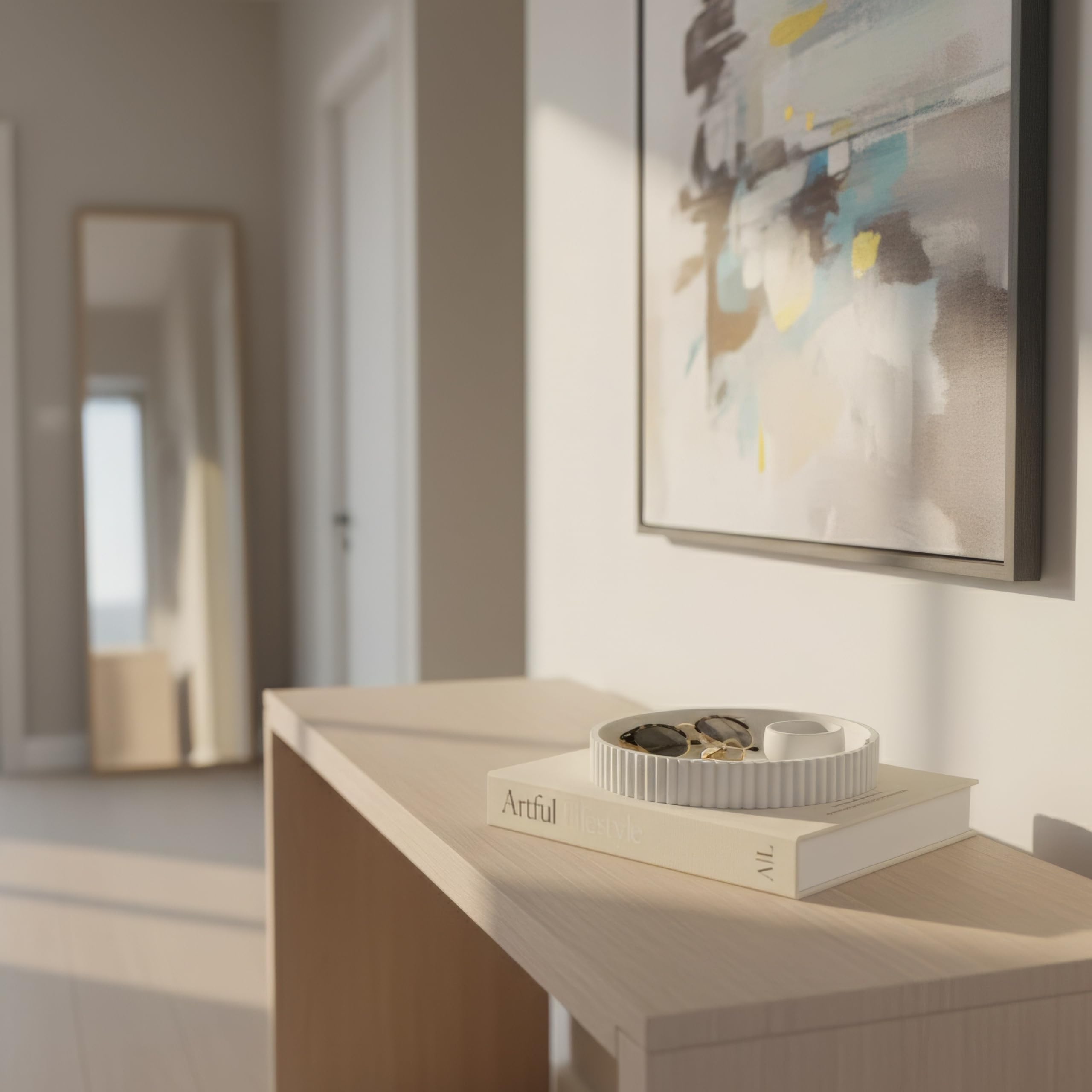 ZICOTO scalloped concrete tray close-up highlighting sculptural edge and durability