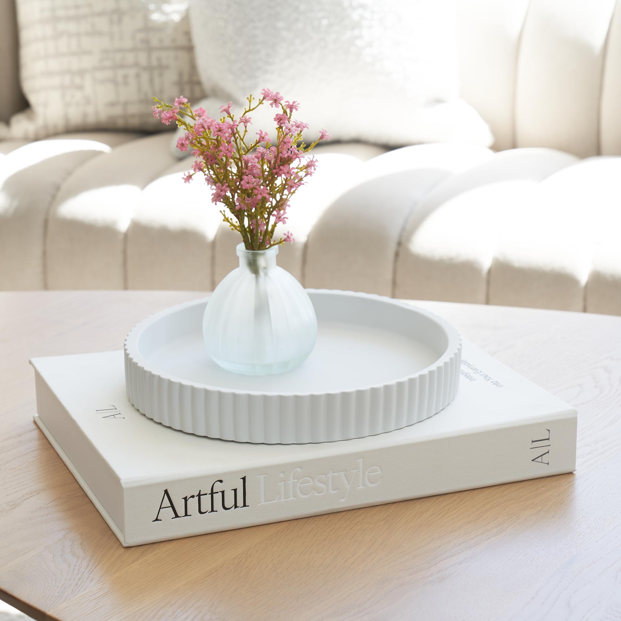 ZICOTO linen-covered faux book front showing elegant lettering and neutral tone