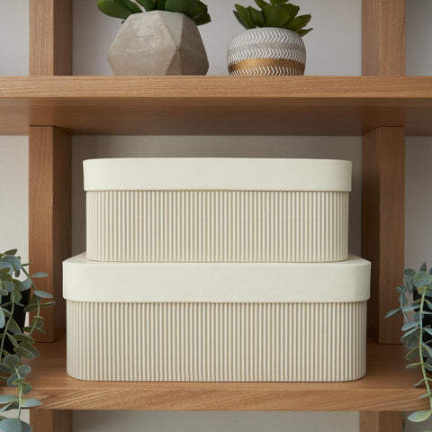 ZICOTO boxes on an office desk keeping cables and stationery tidy and reachable