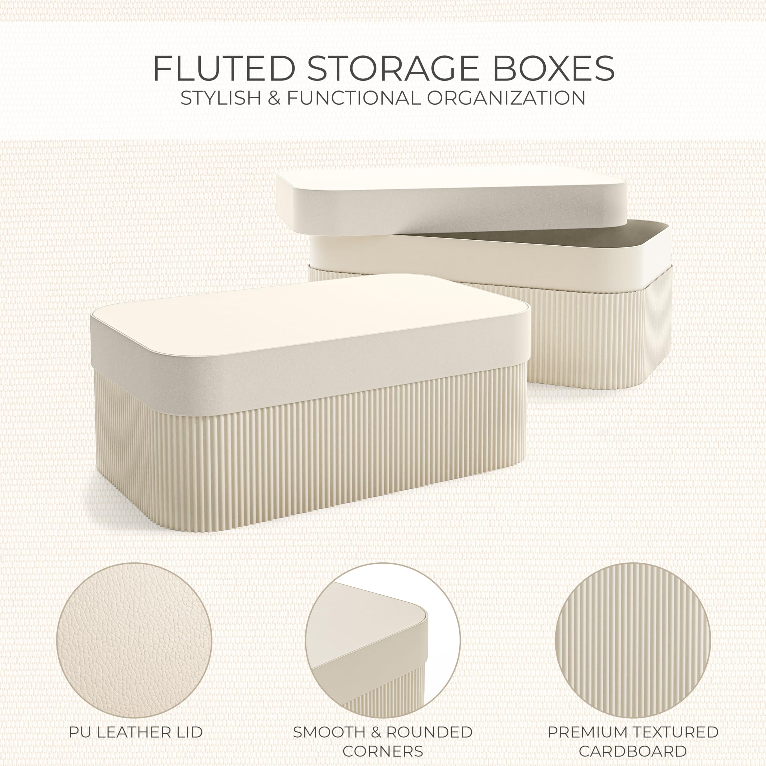 ZICOTO boxes displayed on a bookshelf adding neatness and coordinated style