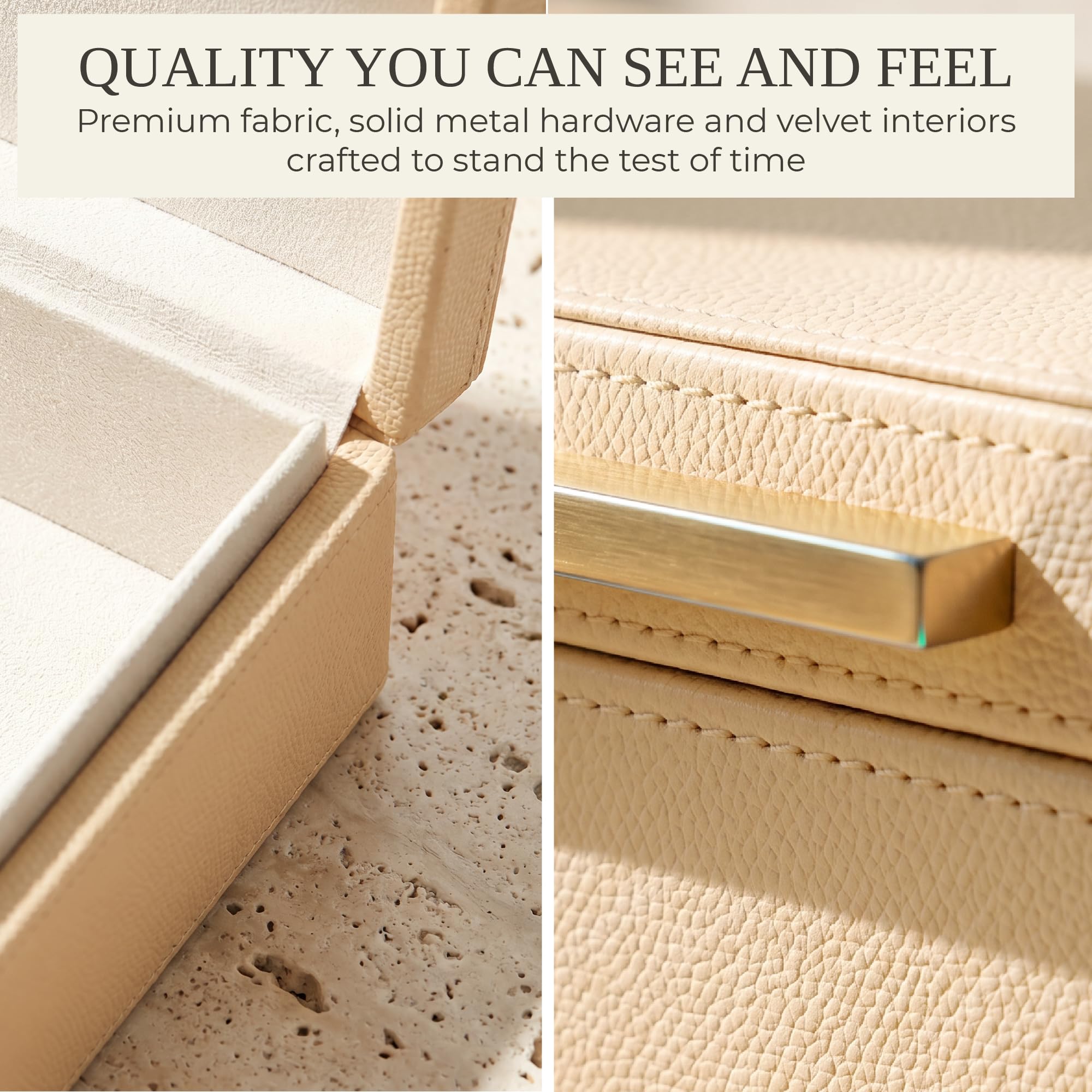 ZICOTO gold handle detail adding elegant lift and easy access benefit