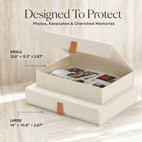 ZICOTO open large box showing interior space and protective lid for photo organization
