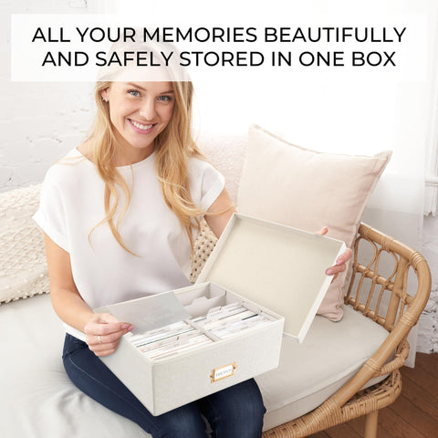 ZICOTO open box showing neat photo stacks for quick access