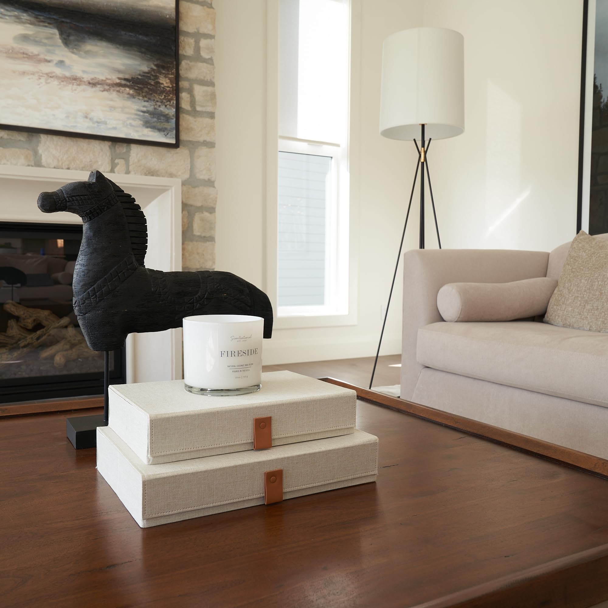 ZICOTO stacked boxes on shelf demonstrating space-saving, tidy organization